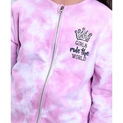 Pine Kids Full Sleeves Bio Washed Sweat Jacket Tye Dye Pattern -  Purple
