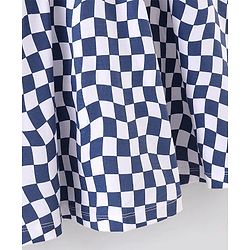 Pine Kids Check Skirt Knee Length Biowash - White Blue