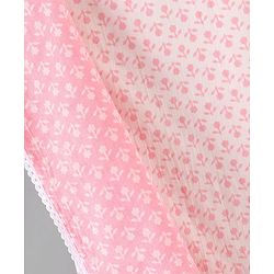 Pine Kids Half Sleeves Kurti And Churidar Set with Jaipuri Print - Pink