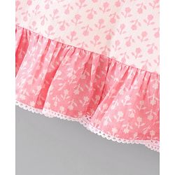 Pine Kids Half Sleeves Kurti And Churidar Set with Jaipuri Print - Pink