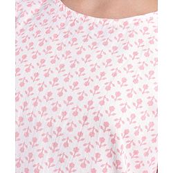 Pine Kids Half Sleeves Kurti And Churidar Set with Jaipuri Print - Pink