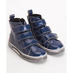 Pine Kids Winter Boots With Velcro & Zip Closure - Blue