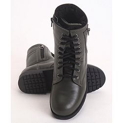 Pine Kids Winter Boots With Zipper & Lace Closure - Green