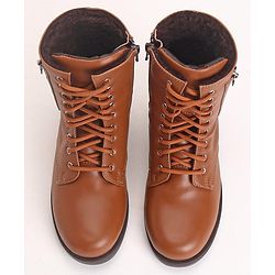 Pine Kids Winter Boots With Zipper & Lace Closure - Green