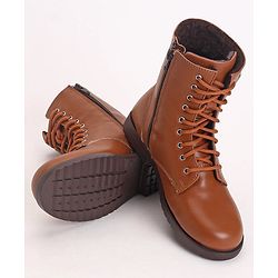 Pine Kids Winter Boots With Zipper & Lace Closure - Green