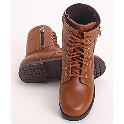 Pine Kids Winter Boots With Zipper & Lace Closure - Green