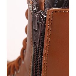 Pine Kids Winter Boots With Zipper & Lace Closure - Green