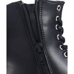 Pine Kids Winter Boots With Zipper & Lace Closure - Black