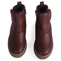 Pine Kids Slip On Winter Boots With Zipper Closure - Brown