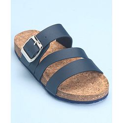 Pine Kids Slip On Sandals with Cork Footbed - Navy