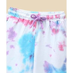Pine Kids 100% Cotton Knit Full Length Bio Washed Lounge Pant With Tie & Dye Effect - Snow White