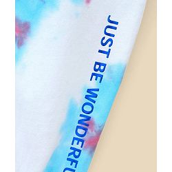 Pine Kids 100% Cotton Knit Full Length Bio Washed Lounge Pant With Tie & Dye Effect - Snow White