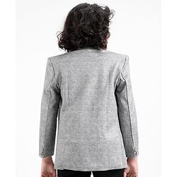 Pine Kids Full Sleeves Textured Blazer - Grey