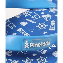 Pine Kids Slip On Flip Flops Sea Theme Print - French Blue