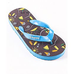 Pine Kids Flip Flops Beach Print- Blue Purple