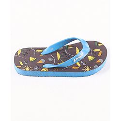 Pine Kids Flip Flops Beach Print- Blue Purple