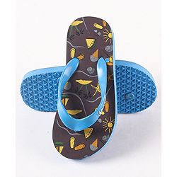 Pine Kids Flip Flops Beach Print- Blue Purple