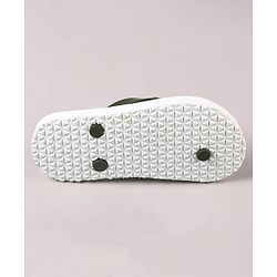 Pine Kids Flip Flops Leaves Print- Olive White