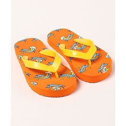 Pine Kids Slip On Flip Flops Rainbow Print - Yellow Orange