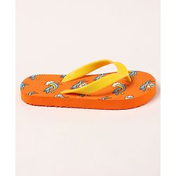 Pine Kids Slip On Flip Flops Rainbow Print - Yellow Orange