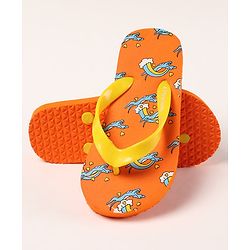 Pine Kids Slip On Flip Flops Rainbow Print - Yellow Orange