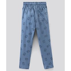 Pine Kids Full Sleeves 100% Cotton Bio-Wash HD Text Print Night Suit - Blue
