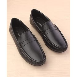 Pine Kids Slip On Round Toe Party Wear Loafers - Black