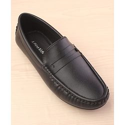 Pine Kids Slip On Round Toe Party Wear Loafers - Black