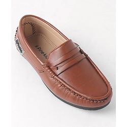 Pine Kids Slip On Round Toe Party Wear Loafers - Brown
