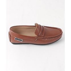 Pine Kids Slip On Round Toe Party Wear Loafers - Brown