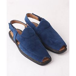 Pine Kids Peshawari Ethnic Sandals with Velcro Closure - Blue