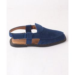 Pine Kids Peshawari Ethnic Sandals with Velcro Closure - Blue