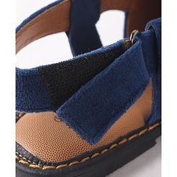 Pine Kids Peshawari Ethnic Sandals with Velcro Closure - Blue