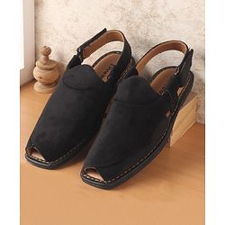 Pine Kids Peshawari Ethnic Sandals with Velcro Closure - Blue