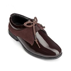 Pine Kids Lace Up Party Wear Shoes - Brown