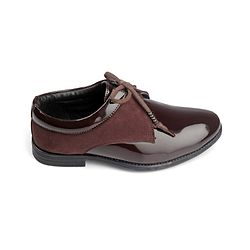 Pine Kids Lace Up Party Wear Shoes - Brown