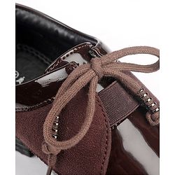 Pine Kids Lace Up Party Wear Shoes - Brown