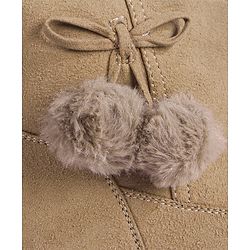 Pine Kids Slip On Winter Boots with Zipper Closure - Beige