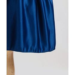 Pine Kids Party Wear Sleeveless Frock Floral Appliques - Navy Blue