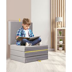 Pine Kids Classic Four Fold Sofa Cum Mattress - Grey