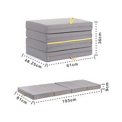 Pine Kids Classic Four Fold Sofa Cum Mattress - Grey