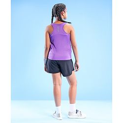 Pine Active Skin Friendly & Breathable Sleeveless Sportswear T-Shirt Text Print - Purple
