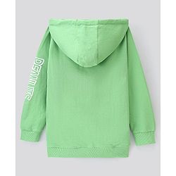 Pine Kids Full Cotton Knit Full Sleeves Snoopy Collection Hooded Bio-washed Sweatshirt - Opaline Green