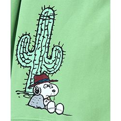 Pine Kids Full Cotton Knit Full Sleeves Snoopy Collection Hooded Bio-washed Sweatshirt - Opaline Green