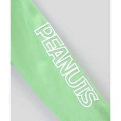 Pine Kids Full Cotton Knit Full Sleeves Snoopy Collection Hooded Bio-washed Sweatshirt - Opaline Green