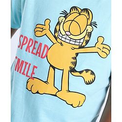 Pine Kids Half Sleeves Garfield Collection Biowashed T-Shirt - Blue