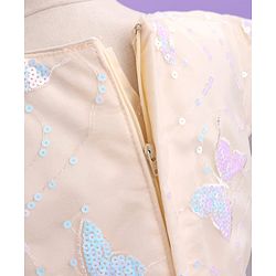 Pine Kids Short Sleeves Sequined Embroidery Party Wear Dress - Ivory