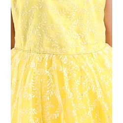 Pine Kids Sleeveless Glittered Party Wear Dress- Yellow