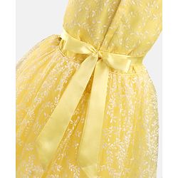 Pine Kids Sleeveless Glittered Party Wear Dress- Yellow