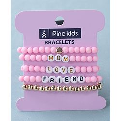 Pine Kids Free Size Bracelets Pack of 5-  Pink